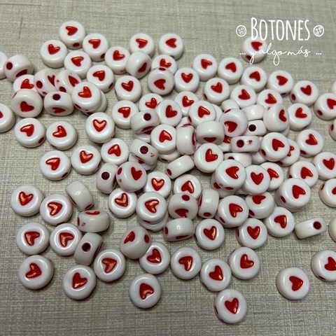 CORAZON PASANTE X 500 GR - ROJO 7MM (COD: 1887)