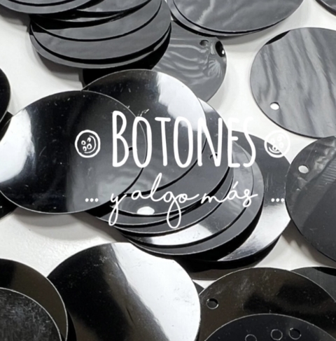 LENTEJUELAS METALIZADAS 30MM - (COD: 2713) NEGRO