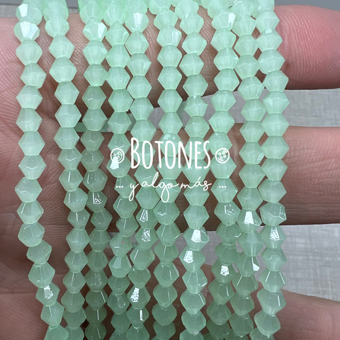 CRISTALITOS - 4x3.5MM- PAQUETE X 10 TIRAS (COD: 2890) BICONO - ROMBO