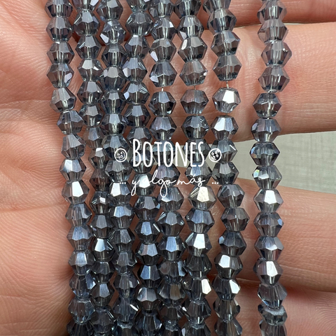 CRISTALITOS - 4x3.5MM- PAQUETE X 10 TIRAS (COD: 2883) BICONO - ROMBO