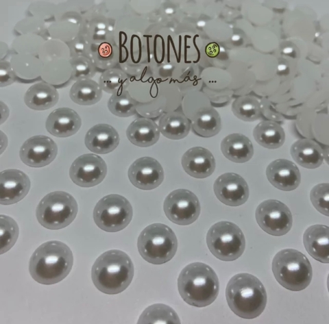 MEDIA PERLA PLASTICO BLANCO- 8MM (COD: 2416)