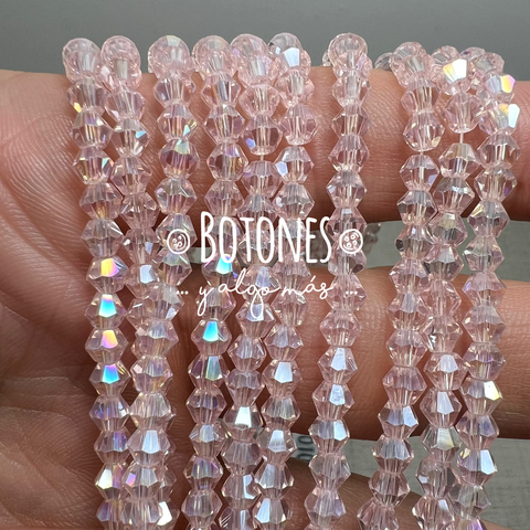 CRISTALITOS - 4x3.5MM- PAQUETE X 10 TIRAS (COD: 2877) BICONO - ROMBO