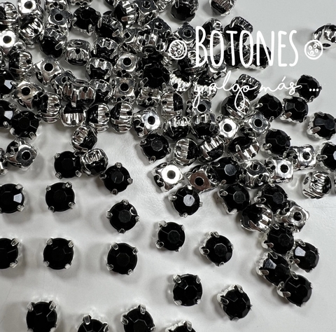STRASS -NEGRO ENGARZADO - 6MM (COD:832)