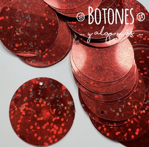 LENTEJUELAS TORNASOLADAS 30MM - (COD: 2765) ROJO