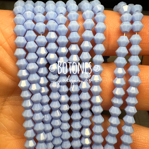 CRISTALITOS - 4X3,5MM- PAQUETE X 10 TIRAS (COD: 2167) BICONO - ROMBO