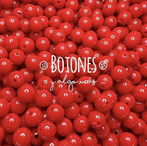 BOLITAS LISAS ROJO -6MM- (COD:666)