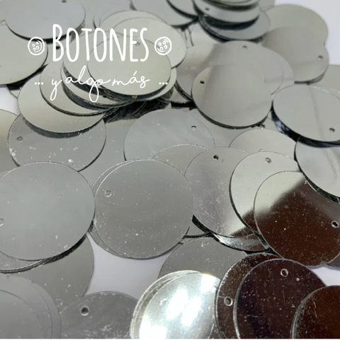 LENTEJUELAS METALIZADAS 30MM - (COD: 2761) PLATA