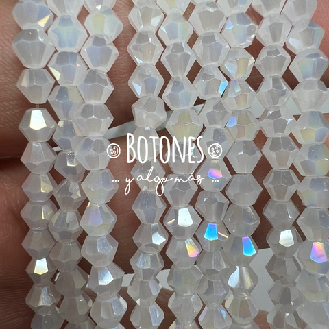 CRISTALITOS - 4x3.5MM- PAQUETE X 10 TIRAS (COD: 2937) BICONO - ROMBO