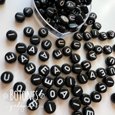 VOCALES PASANTE NEGRO 7MM - (COD: 2610)