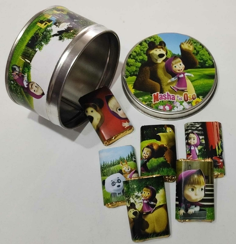 Lata con Chocolates Masha y el Oso