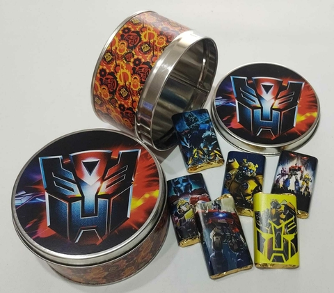Lata con Chocolates Transformers