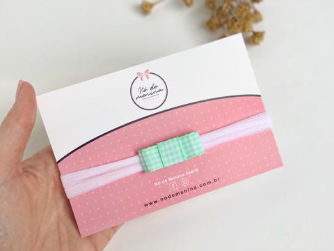 Faixa Chanel xadrez verde água