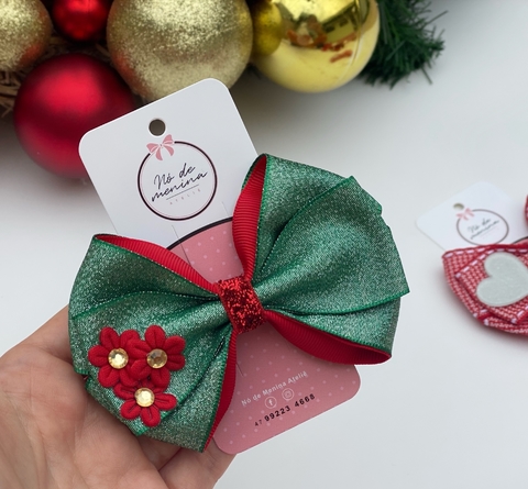 Laço Liz (G) brilho verde NATAL