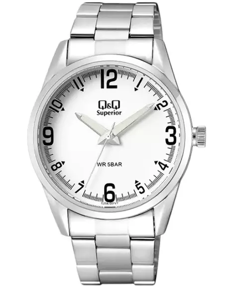 Reloj Q&Q C20A-007VY – Hombre 44mm Esfera BLANCA Caja Y Correa Acero - comprar online