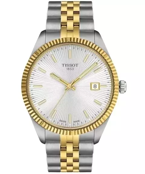 Reloj Tissot Ballade T156.410.22.031.00 – Esfera Plateada 40mm Bicolor Oro Amarillo - comprar online