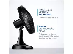 Ventilador de Mesa Mondial VSP-40-B2 40cm 6 Pás 3 Velocidades Preto e Prata - 1 - comprar online