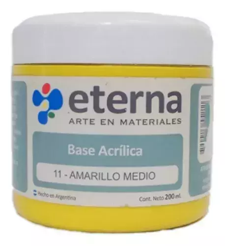 Base Acrilica Eterna Amarillo Medio 11 200ml - comprar online