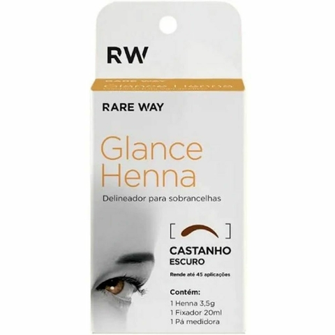 Henna para Sobrancelha Glance Castanho Escuro Rare Way