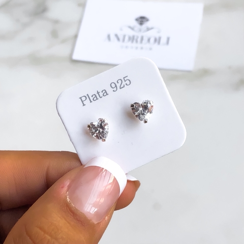 aros pasante cubic corazon (cod ar263)