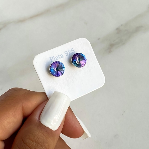 Aros Boton Cristales austriacos 10 Mm (cod ar478)