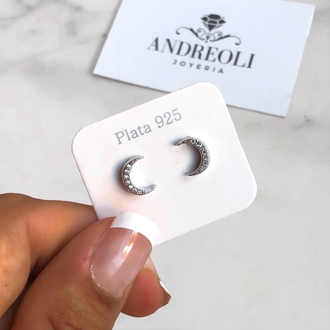 aros luna con cubics (cod ar257)