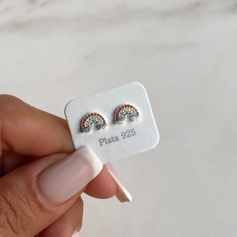 aros arociris con cubics (cod ar465)