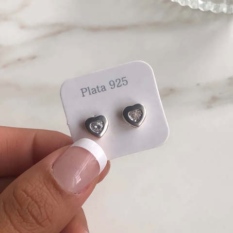 aros corazon con cubic (cod ar324)