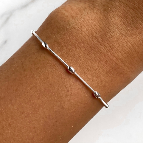 pulsera con bolitas ovaladas (cod p110)