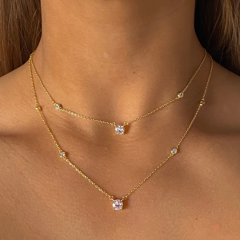 conjunto doble con cubics plata gold (cod c228)