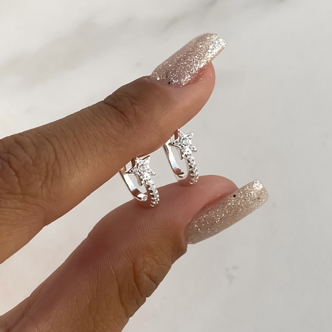 cuff estrella con cubics UNIDAD (cod ar504)