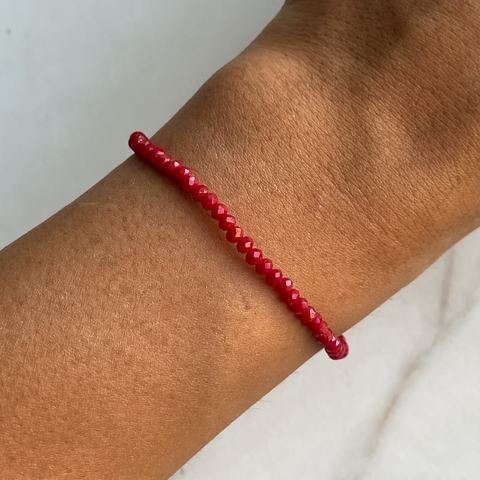 pulsera de cristales roja