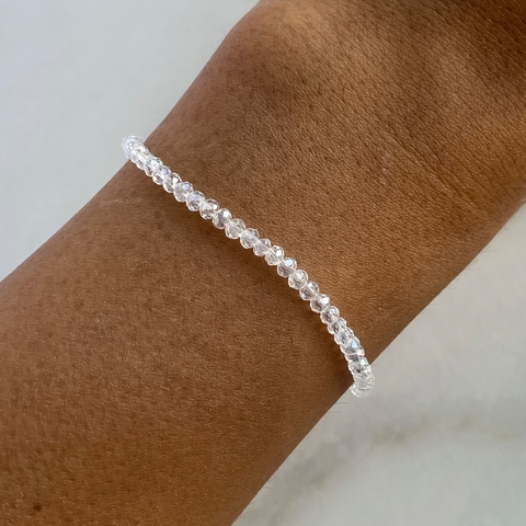 pulsera de cristales blanca