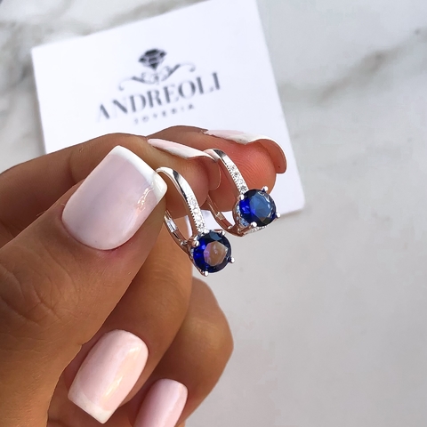 aros brizura cubic azul (cod ar110)