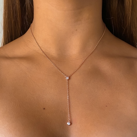 corbatero con cubics de Plata Rose