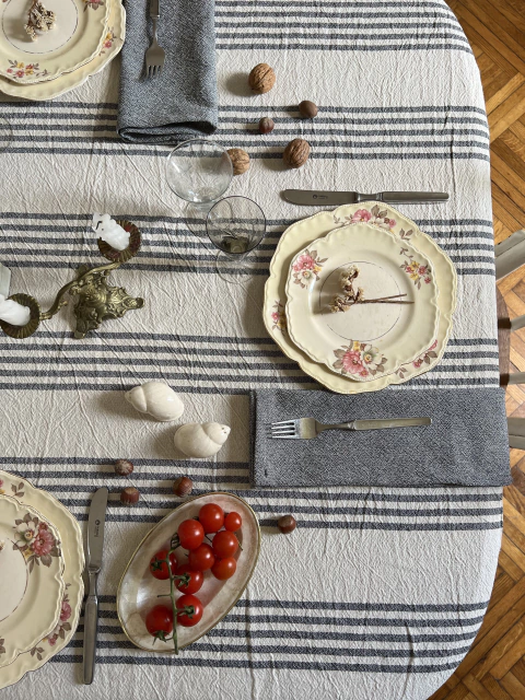 Mantel Lino Rayas TOSCANA