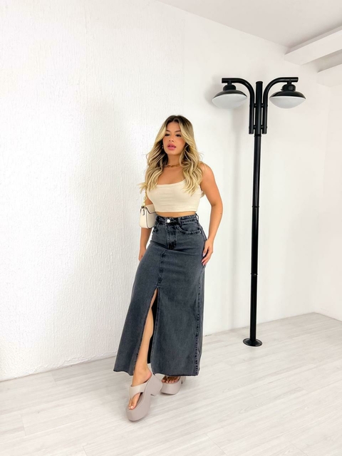 Saia Jeans Midi