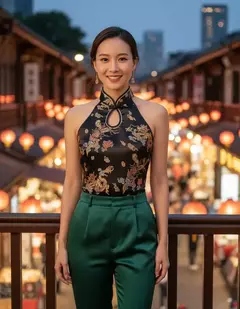 Frente Única Com Estampa De Dragão E Fênix - Preta - comprar online