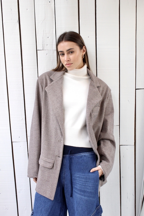 Oversized Boyfriend Blazer Paño