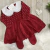 Vestido de Tricô Menina Pérola - Vermelho - Vestido e Calça
