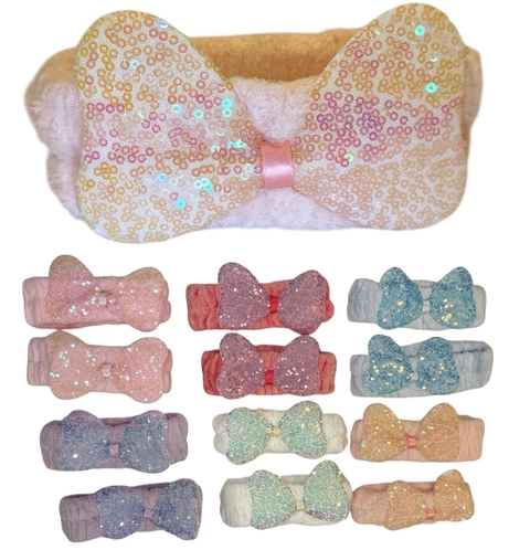 Set de 12 Vinchas mariposa con brillos - comprar online
