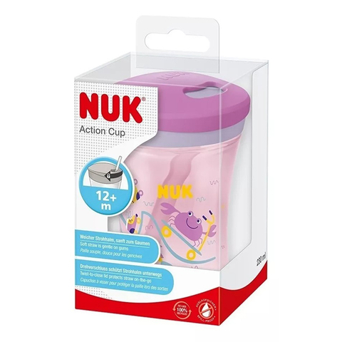 NUK VASO EVOLUTION ACTION CUP X230ML PEZ VIOLETA 10751458 +12M