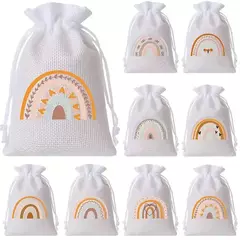 Bolsa arpillera blanca arcoiris. Precio por unidad. - comprar online