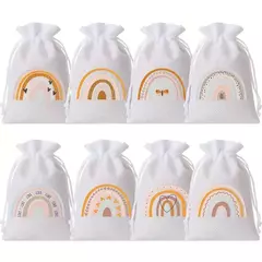 Bolsa arpillera blanca arcoiris. Precio por unidad. en internet