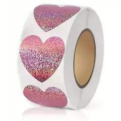Rollo de stickers x 500 unidades "Corazones". en internet