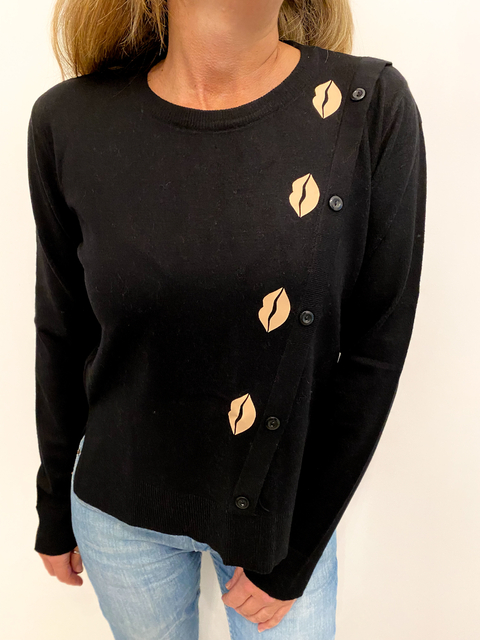 Sweater Boquitas negro