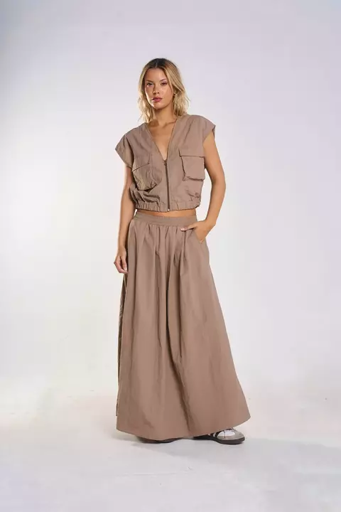 Falda Niki camel - comprar online