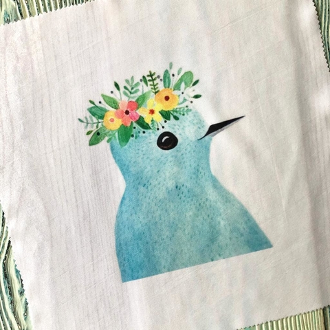 Kit de Bordado Tradicional "Pájaro con Flores" - para bordar con aguja común. - buy online