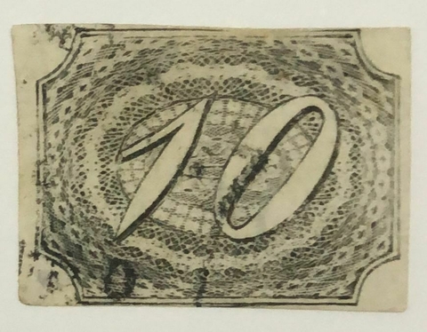 Brasil Nº 04 Numeral 10 inclinado U.