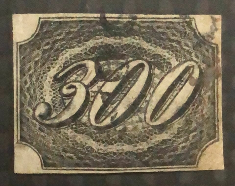 Brasil Numeral inclinado 300 réis (09) Boas margens U