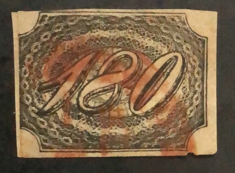 Brasil Numeral Inclinado 180 réis (08) Boas margens com restauro profissional U